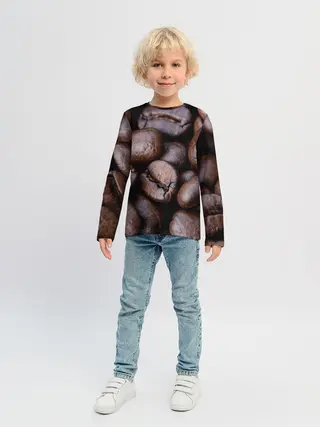 Детский лонгслив / Кофейные зёрна