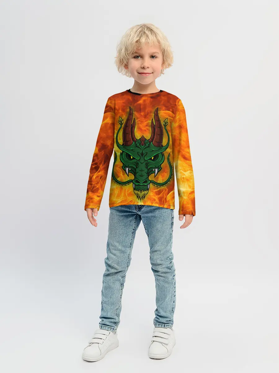 Детский лонгслив / Японский дракон | Japanese Dragon