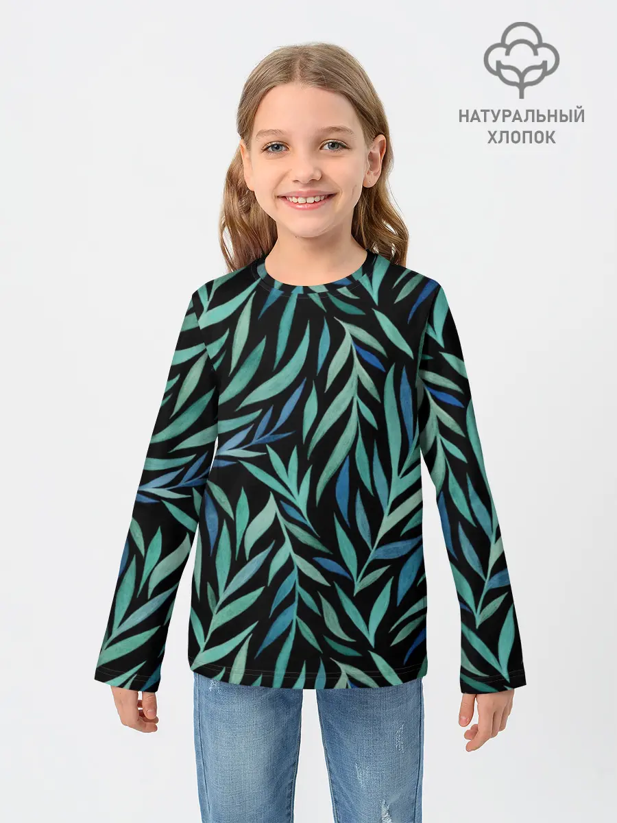 Детский лонгслив / Растительный орнамент