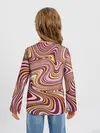 Детский лонгслив / Красно-золотые разводы красок паттерн
