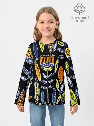Детский лонгслив / цветы фараона
