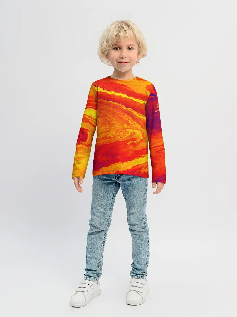Детский лонгслив / ПЯТНО ЮПИТЕРА | ОРАНЖЕВЫЙ ГРАНЖ