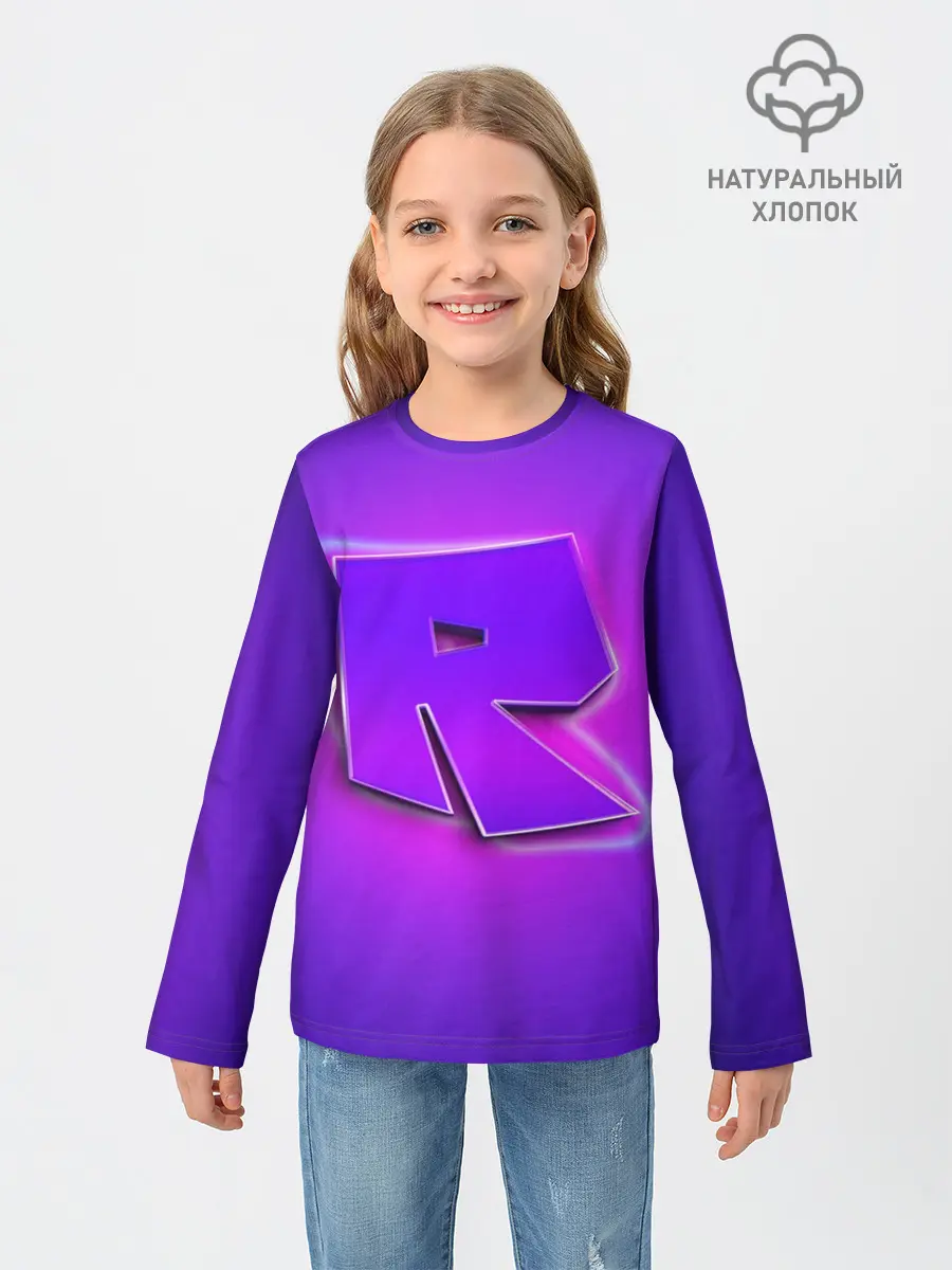Детский лонгслив / ROBLOX NEON LOGO | РОБЛОКС