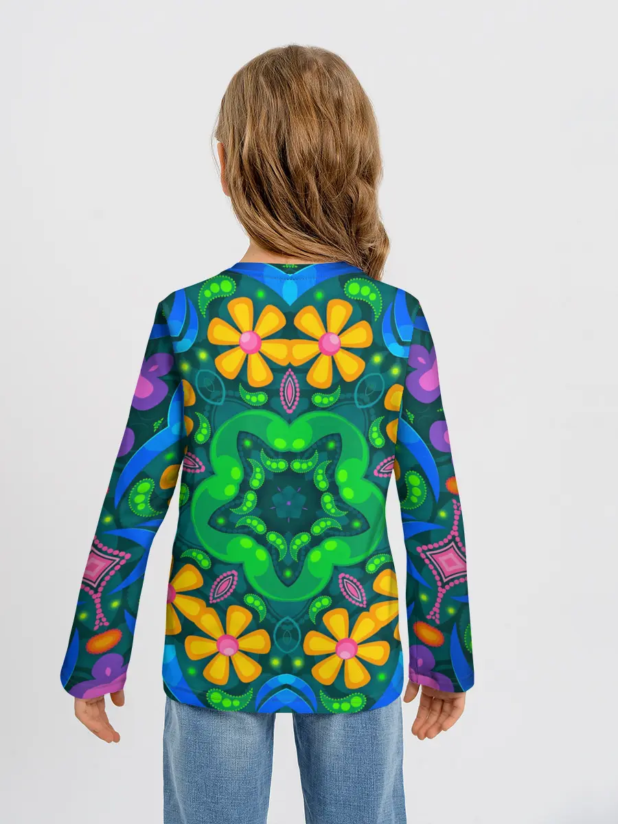 Детский лонгслив / Цветы и узоры - Калейдоскоп