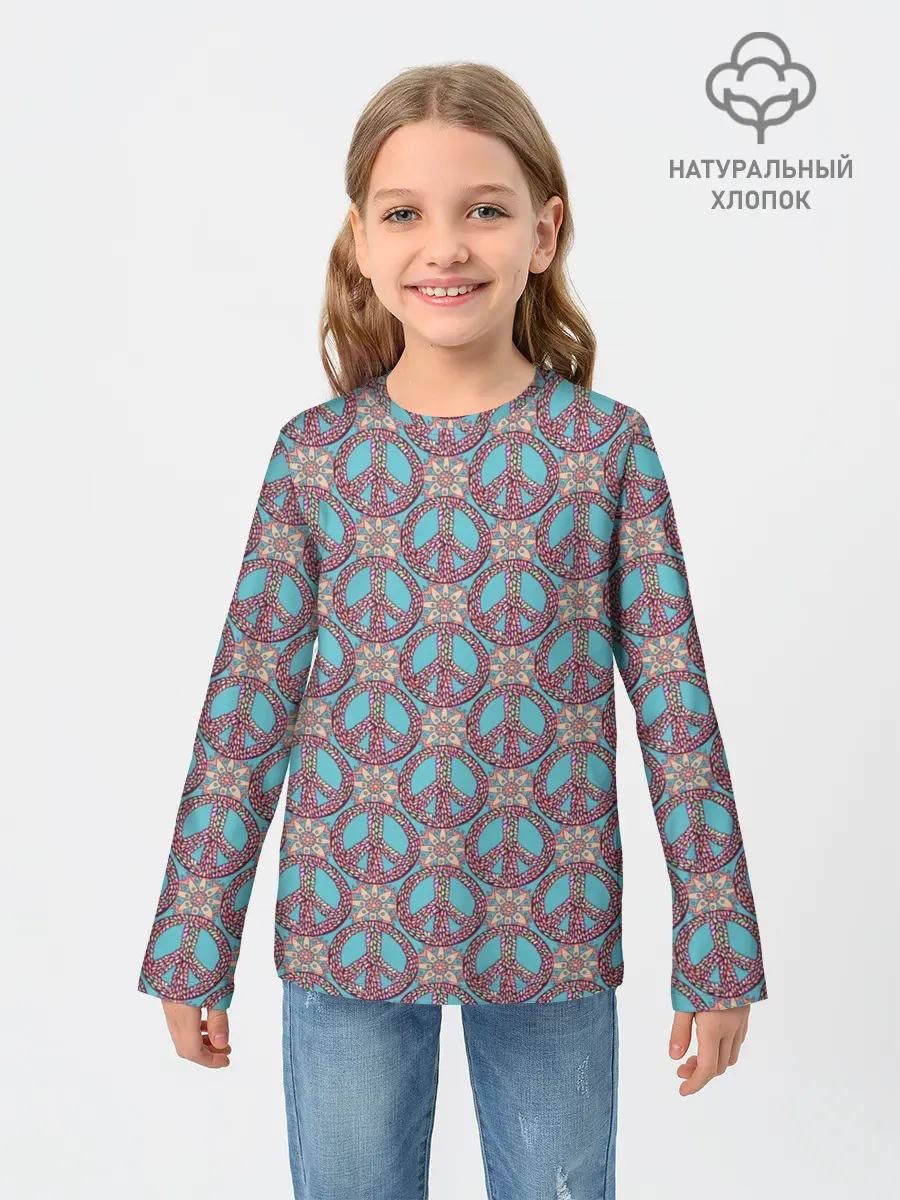 Детский лонгслив / Символы хиппи