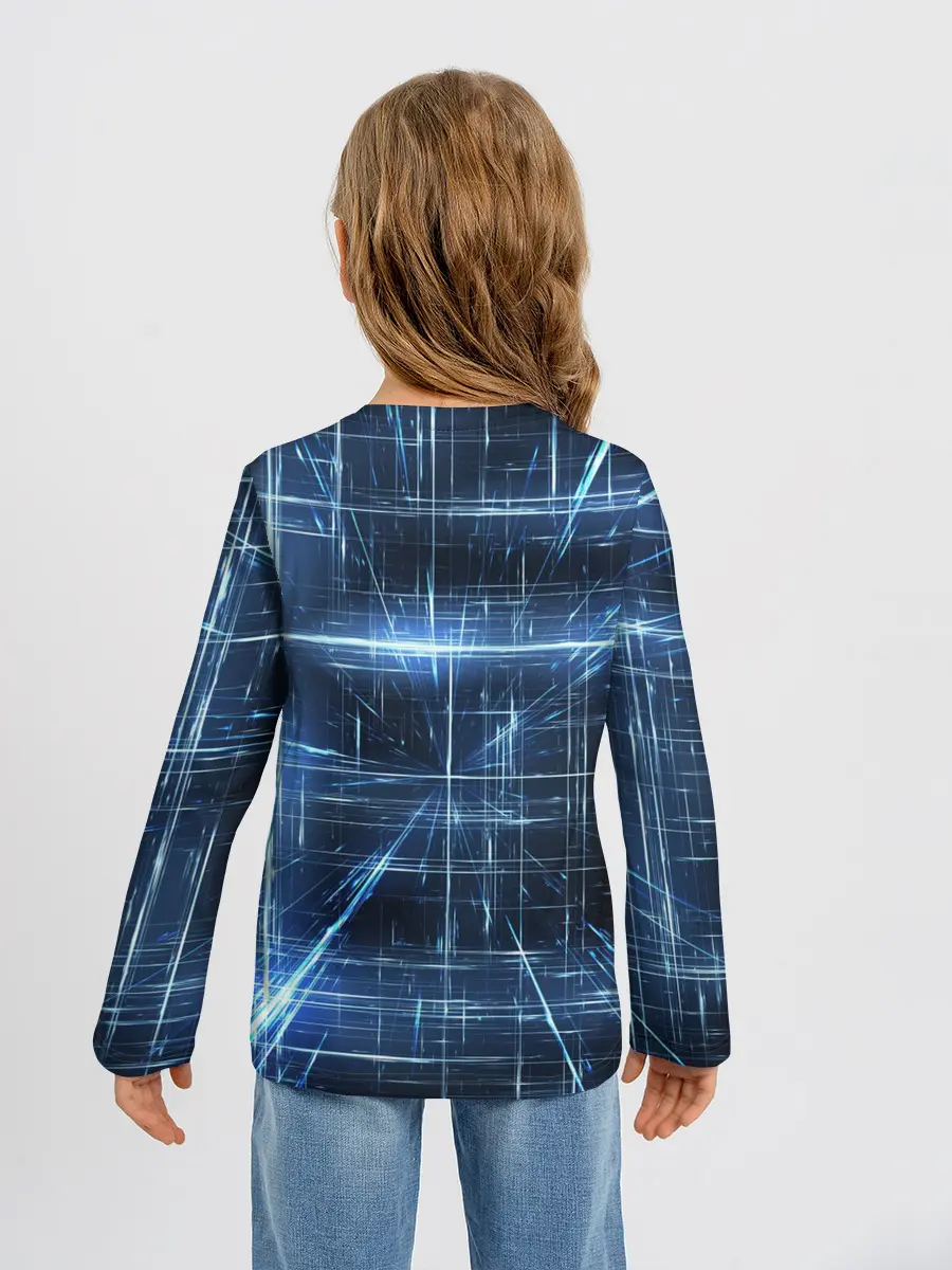 Детский лонгслив / Линии неона