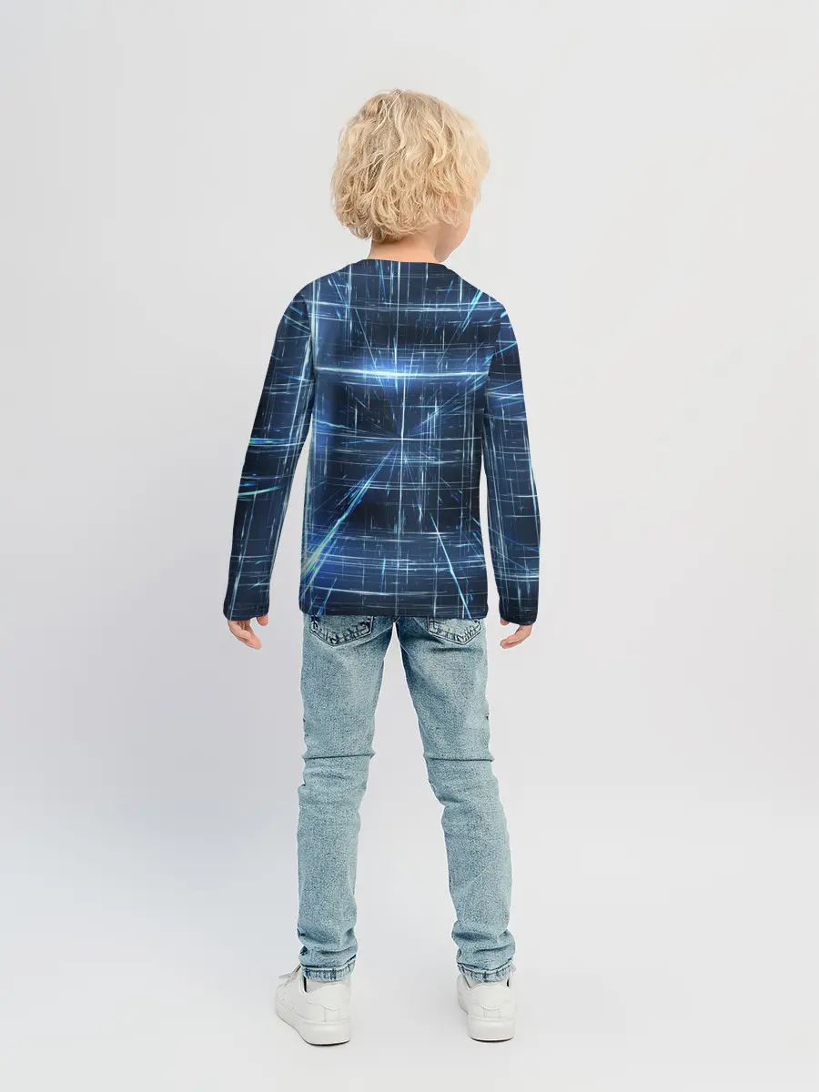 Детский лонгслив / Линии неона
