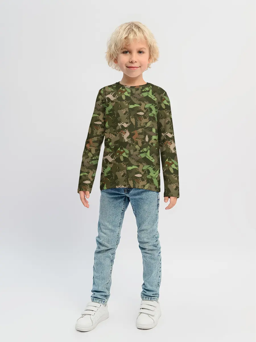 Детский лонгслив / Лоси в дубовом лесу