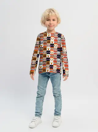 Детский лонгслив / MINECRAFT КУБИКИ ПЕРСОНАЖИ