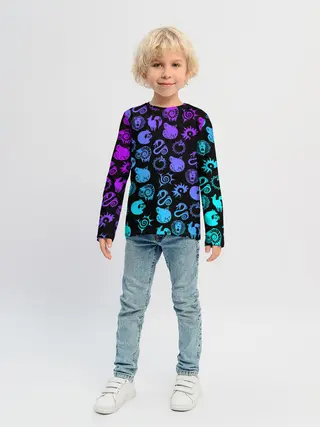 Детский лонгслив / 7 СМЕРТНЫХ ГРЕХОВ НЕОН ЭМБЛЕМЫ