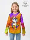 Детский лонгслив / Единорог | Unicorn | Rainbow
