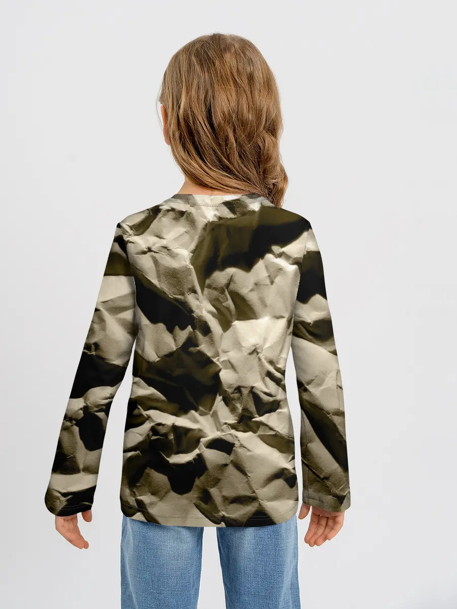 Детский лонгслив / Мягкая мятая бумага