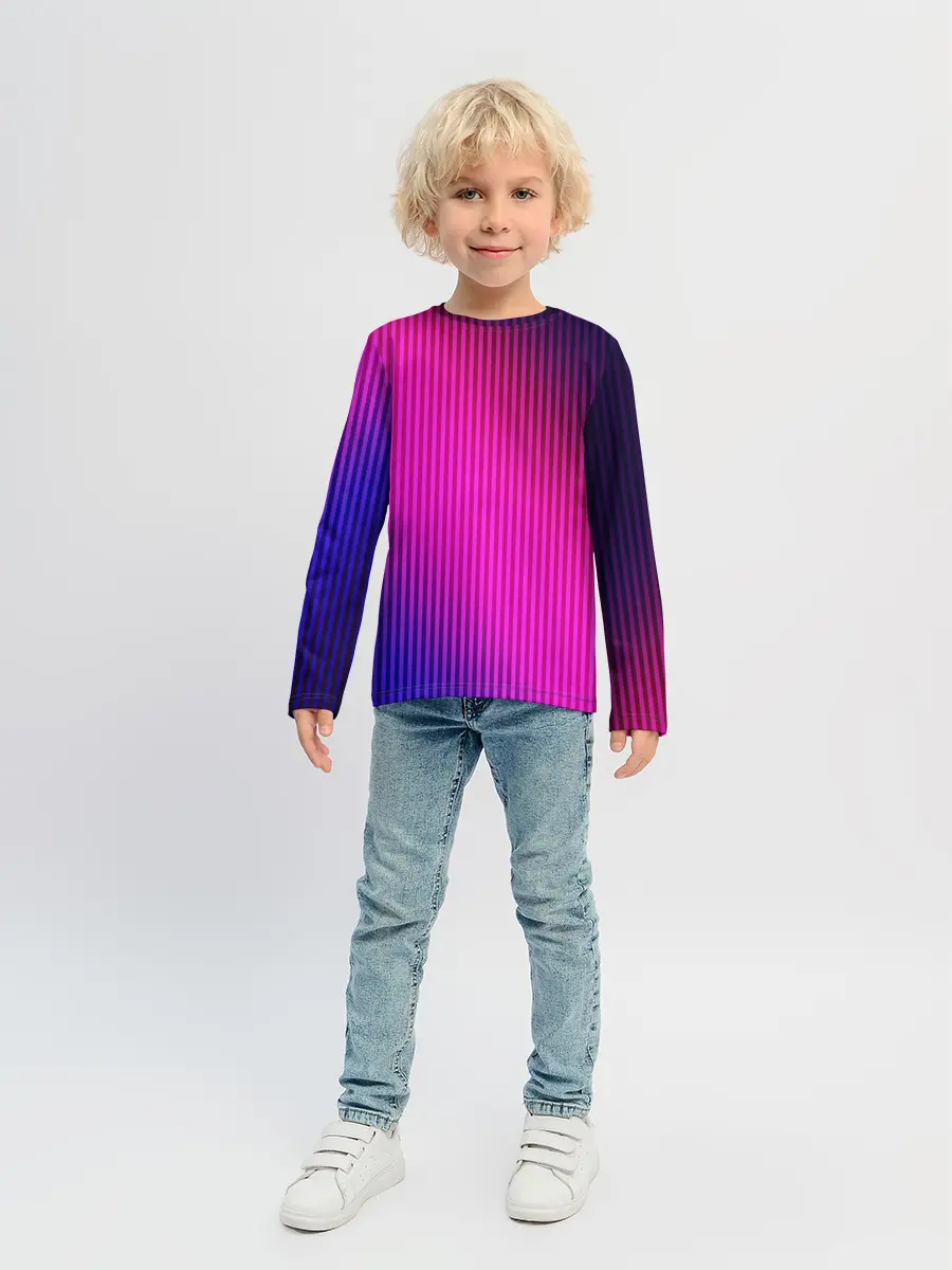 Детский лонгслив / Фиолетово-малиновый градиент