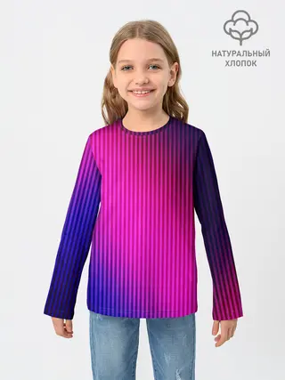 Детский лонгслив / Фиолетово-малиновый градиент