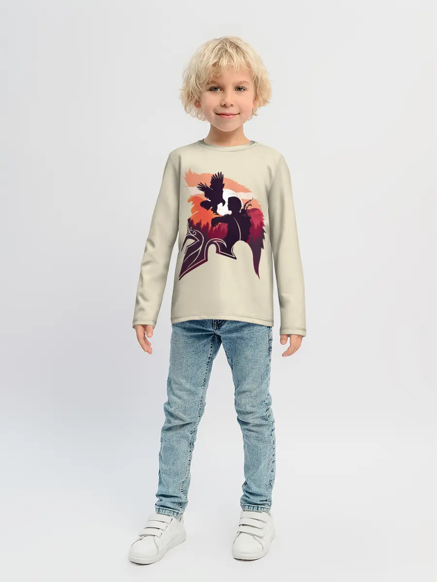 Детский лонгслив / Кассандра с ястребом