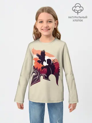 Детский лонгслив / Кассандра с ястребом
