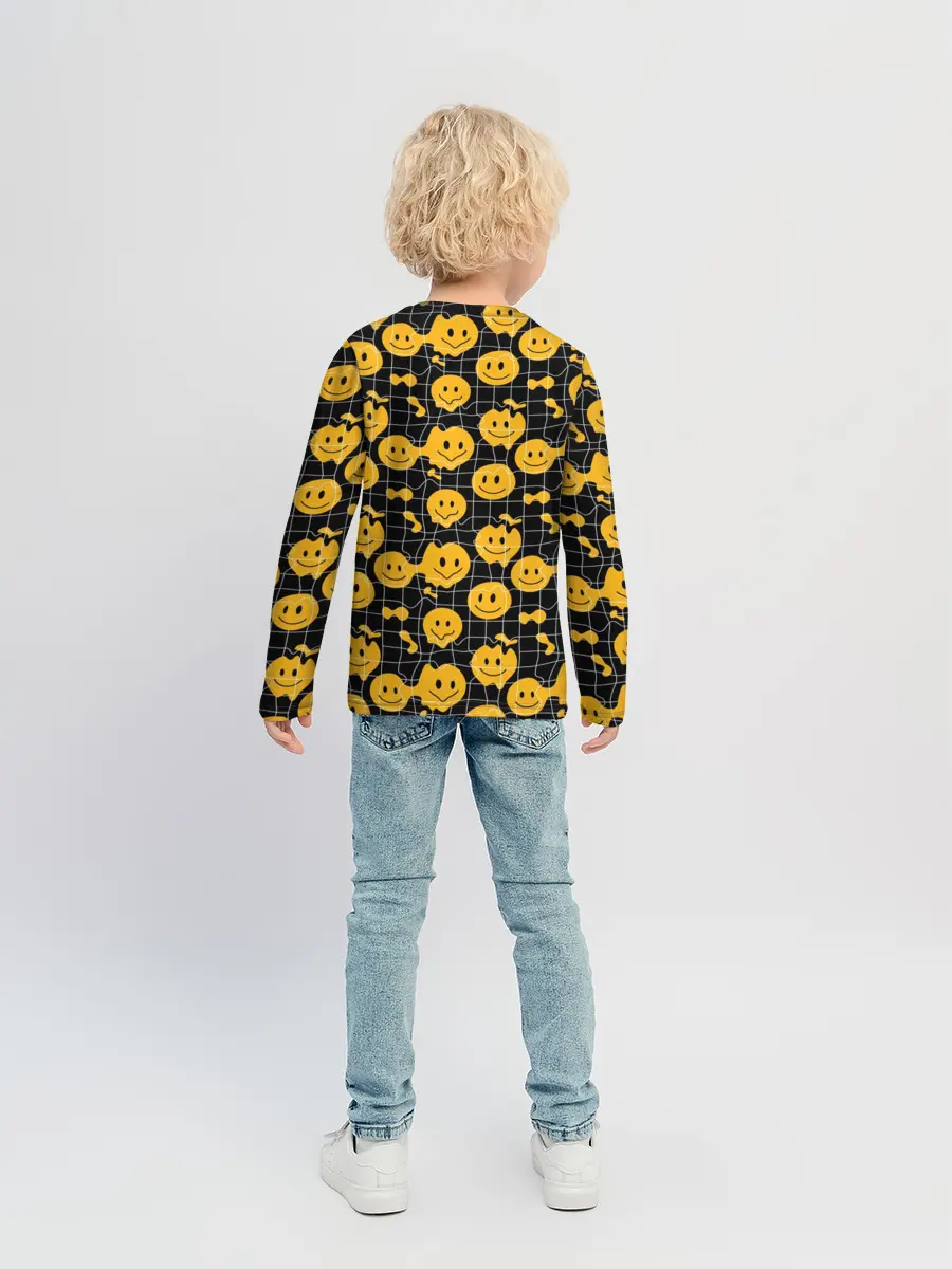 Детский лонгслив / Психоделические смайлы