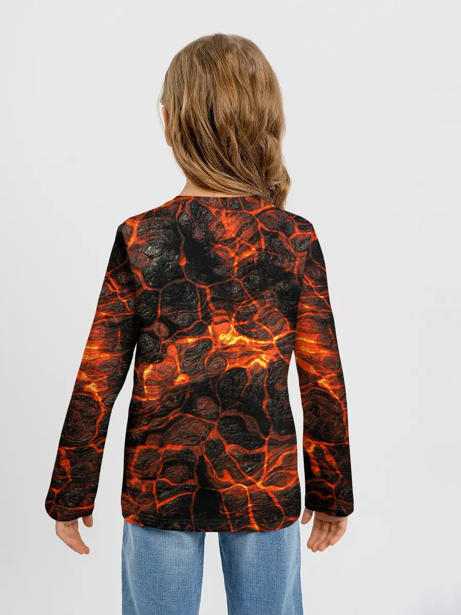 Детский лонгслив / Горящая лава