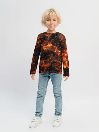 Детский лонгслив / Горящая лава