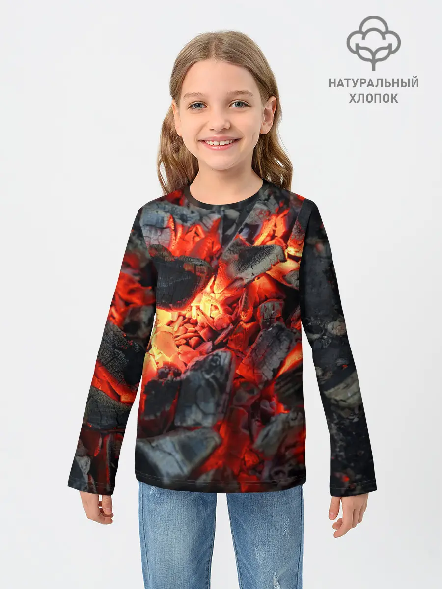 Детский лонгслив / Древесные угли