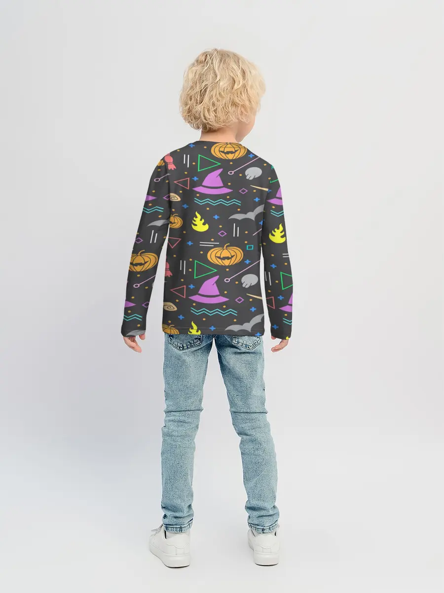 Детский лонгслив / Уютный Halloween