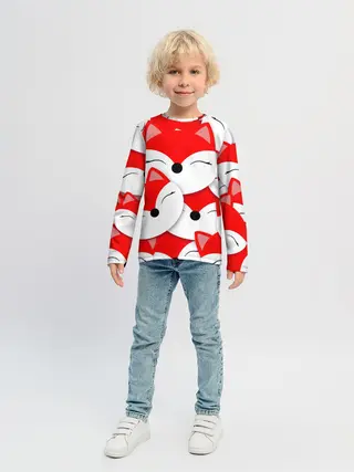 Детский лонгслив / Лисёнок принт