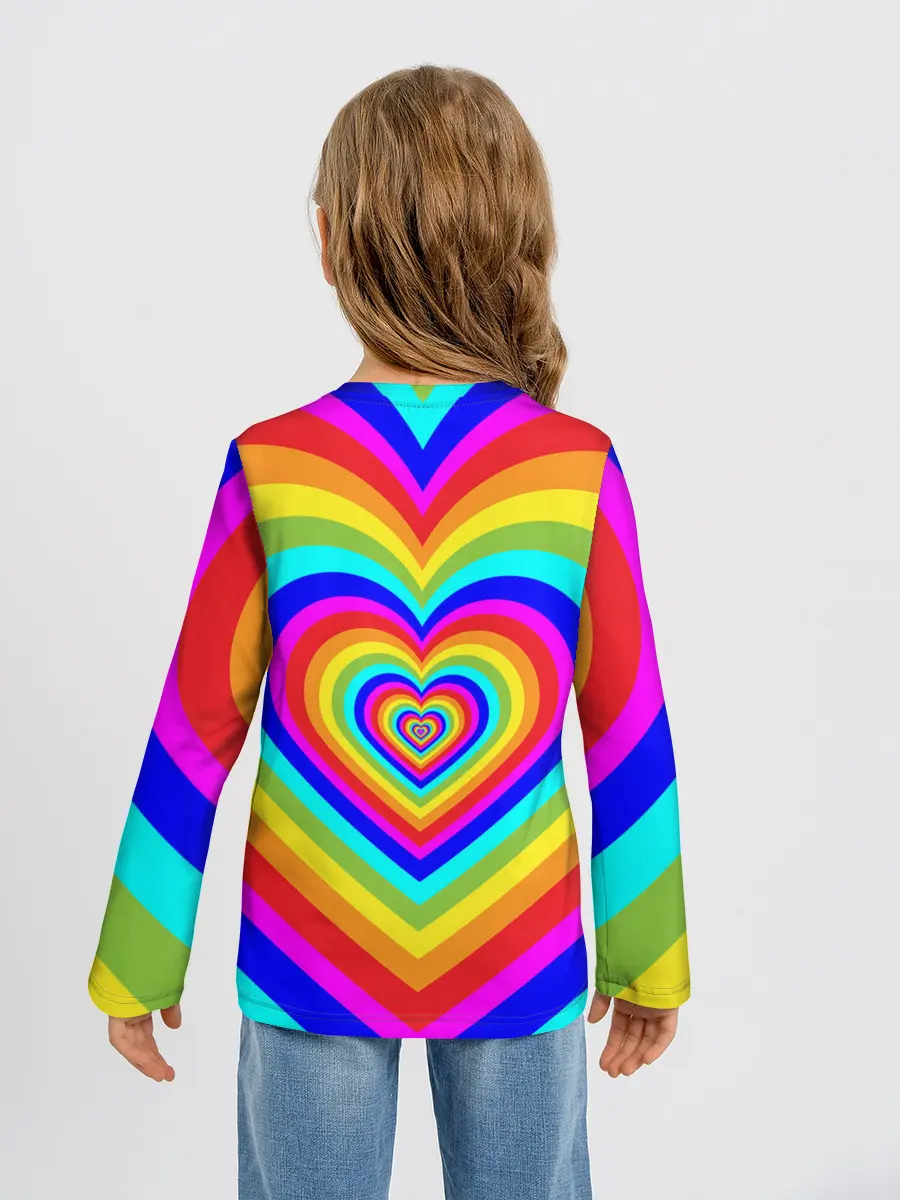 Детский лонгслив / Цветные сердца | Colored hearts