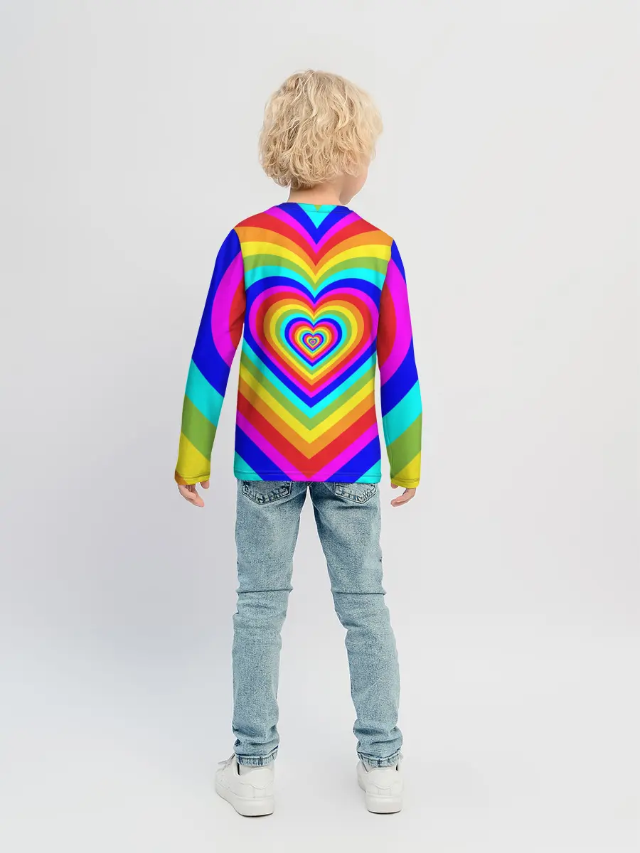 Детский лонгслив / Цветные сердца | Colored hearts