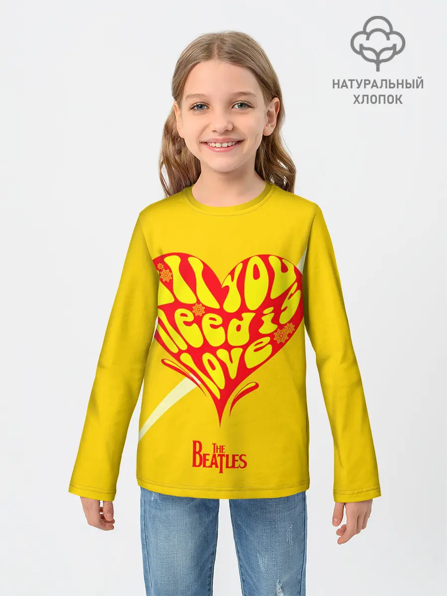 Детский лонгслив / All u need is love Beatles