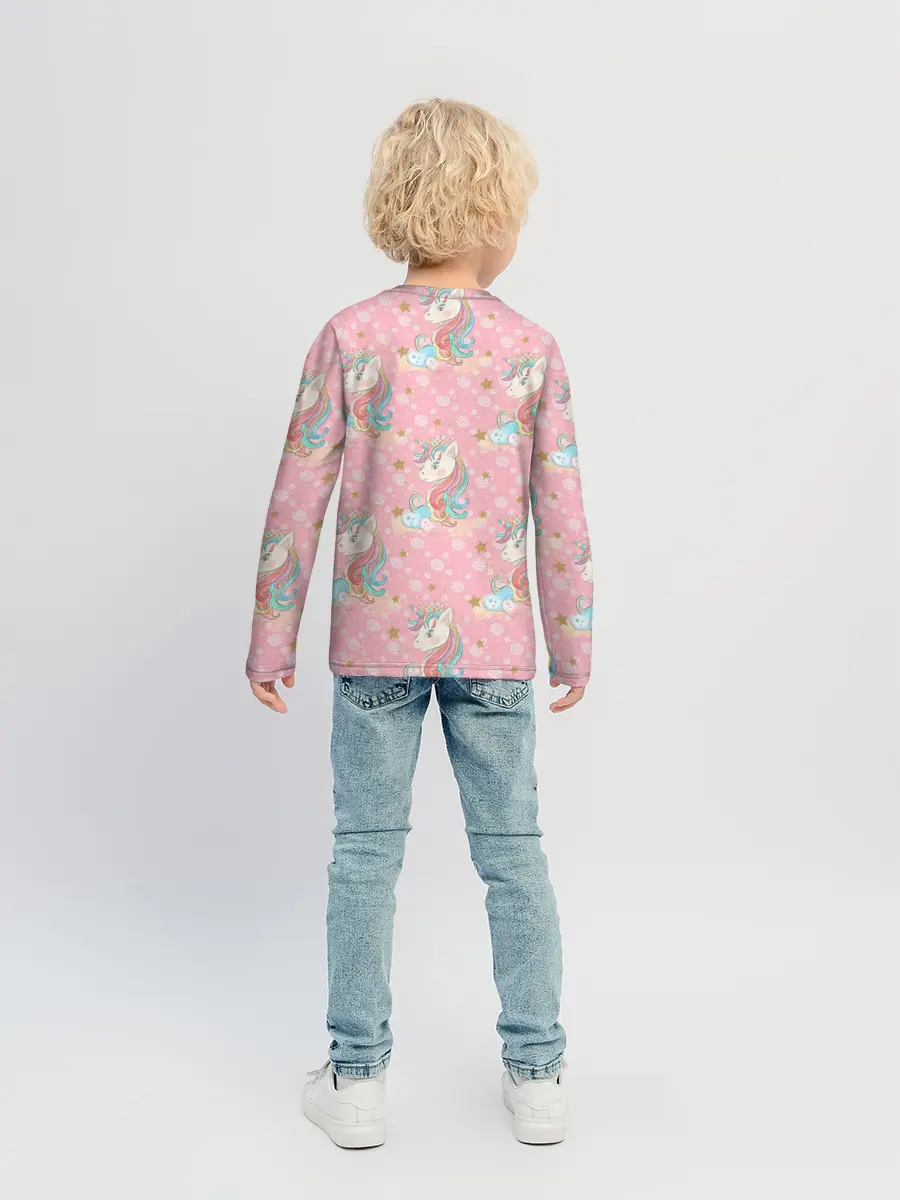 Детский лонгслив / Единороги для девочек