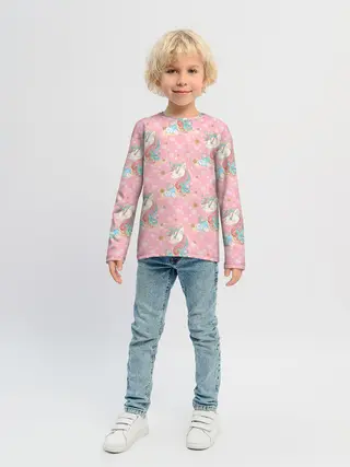 Детский лонгслив / Единороги для девочек