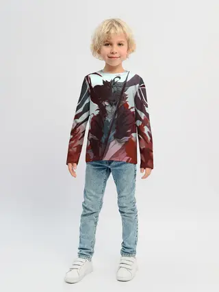 Детский лонгслив / Аста в режиме демона черный клевер