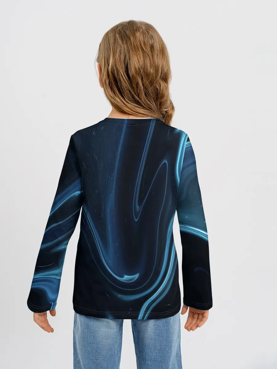 Детский лонгслив / Космическая волна