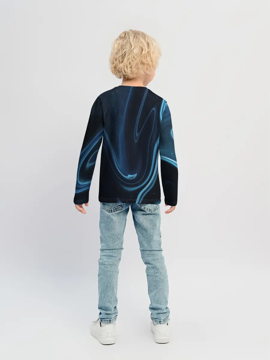 Детский лонгслив / Космическая волна