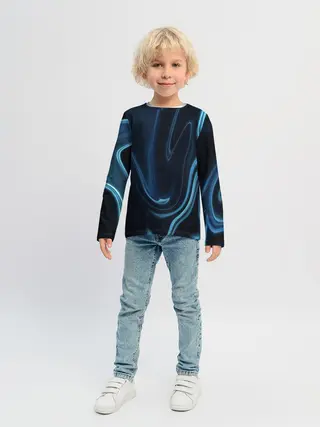 Детский лонгслив / Космическая волна