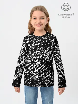 Детский лонгслив / Хаос белого на черном
