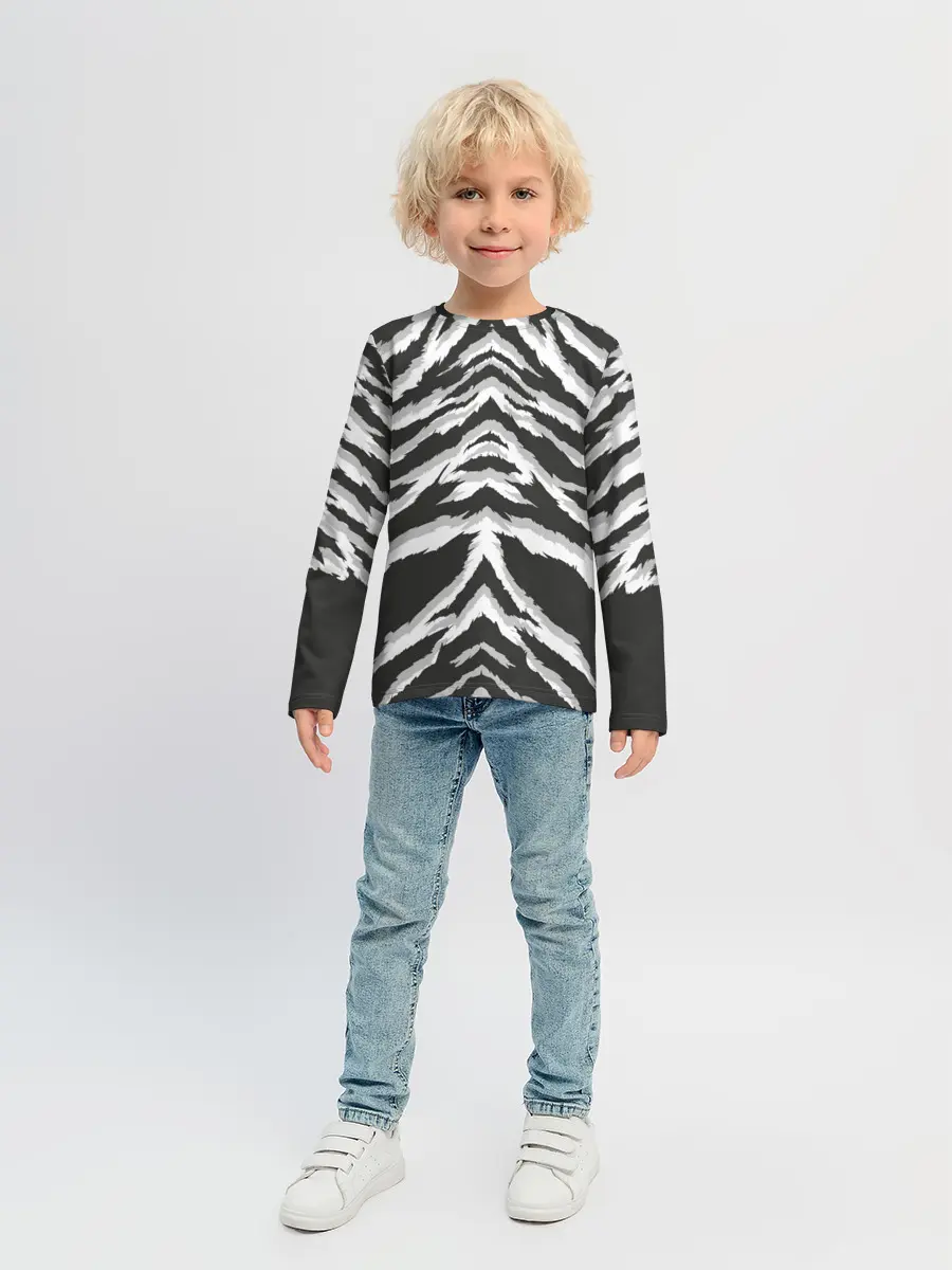 Детский лонгслив / Белая шкура тигра