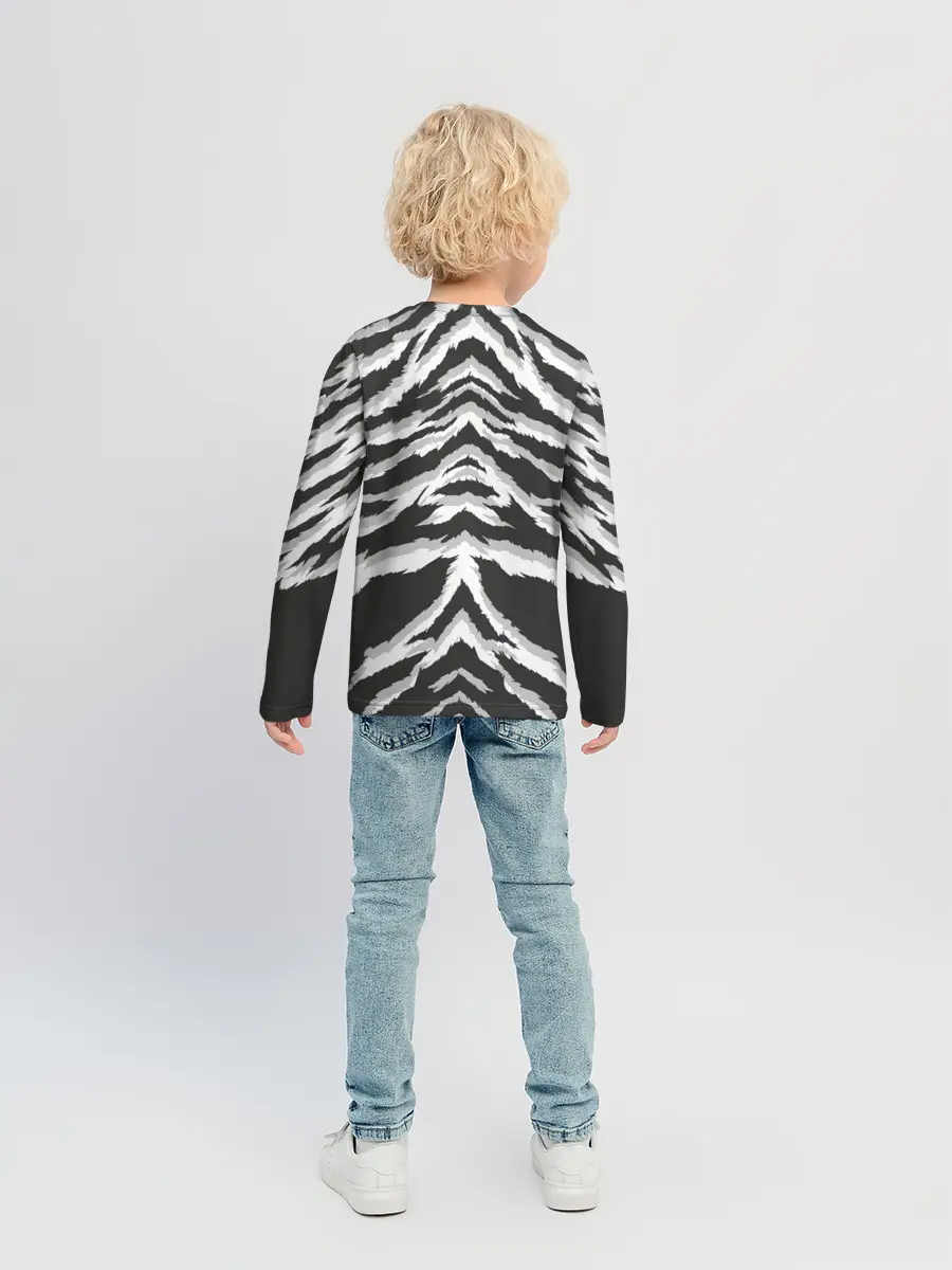 Детский лонгслив / Белая шкура тигра