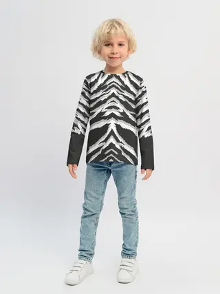 Детский лонгслив / Белая шкура тигра