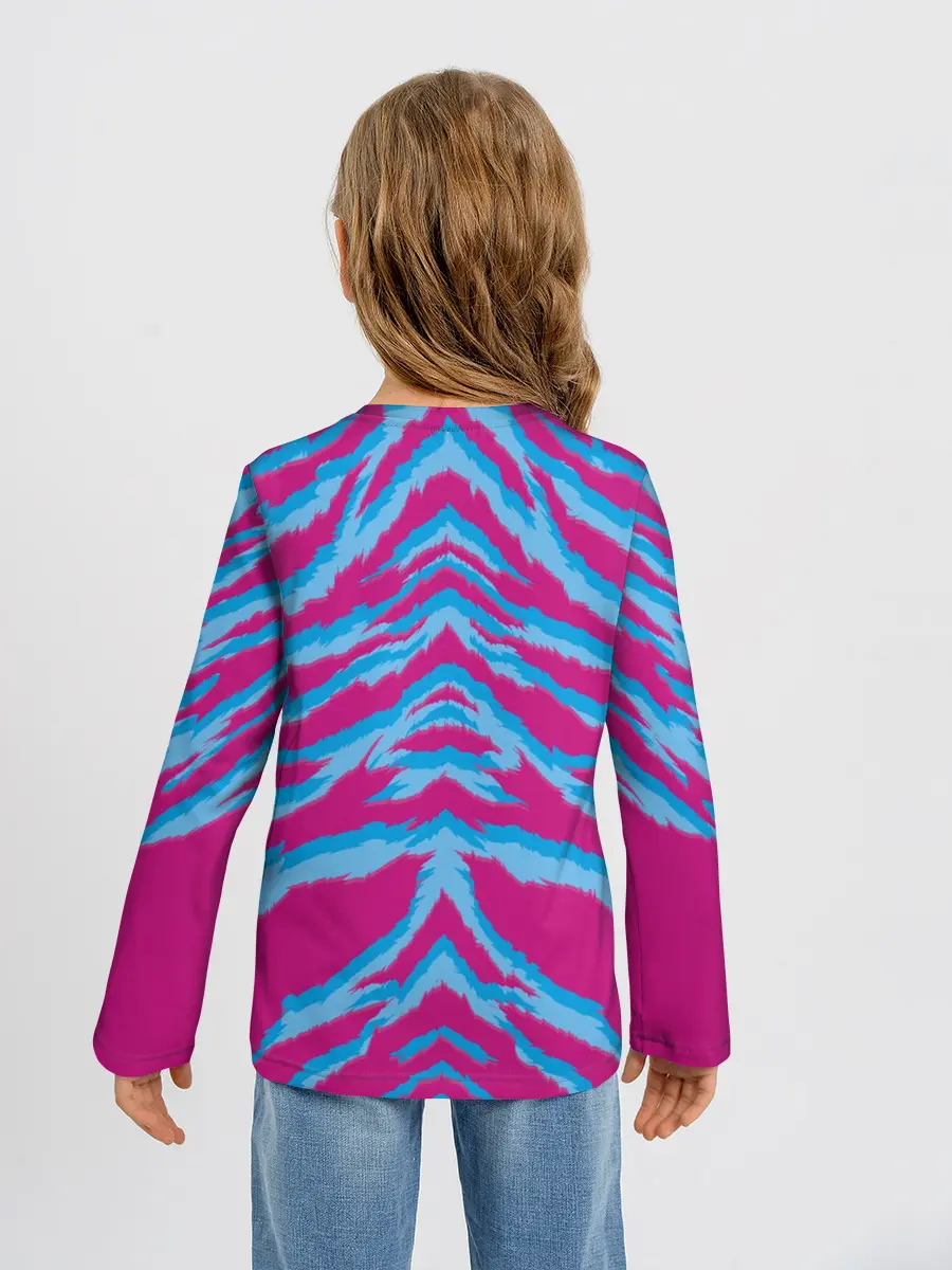 Детский лонгслив / Неоновая шкура тигра