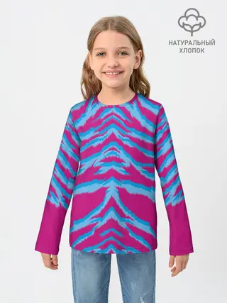 Детский лонгслив / Неоновая шкура тигра