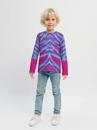 Детский лонгслив / Неоновая шкура тигра
