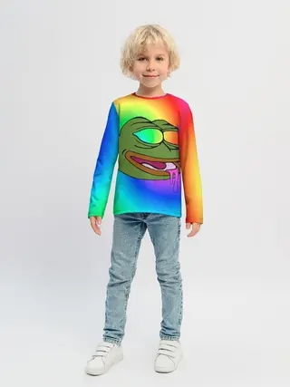 Детский лонгслив / Pepe rainbow