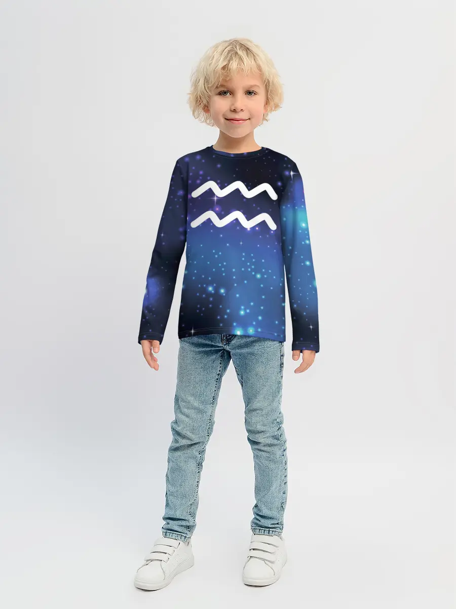 Детский лонгслив / Водолей / Aquarius, Знак зодиака
