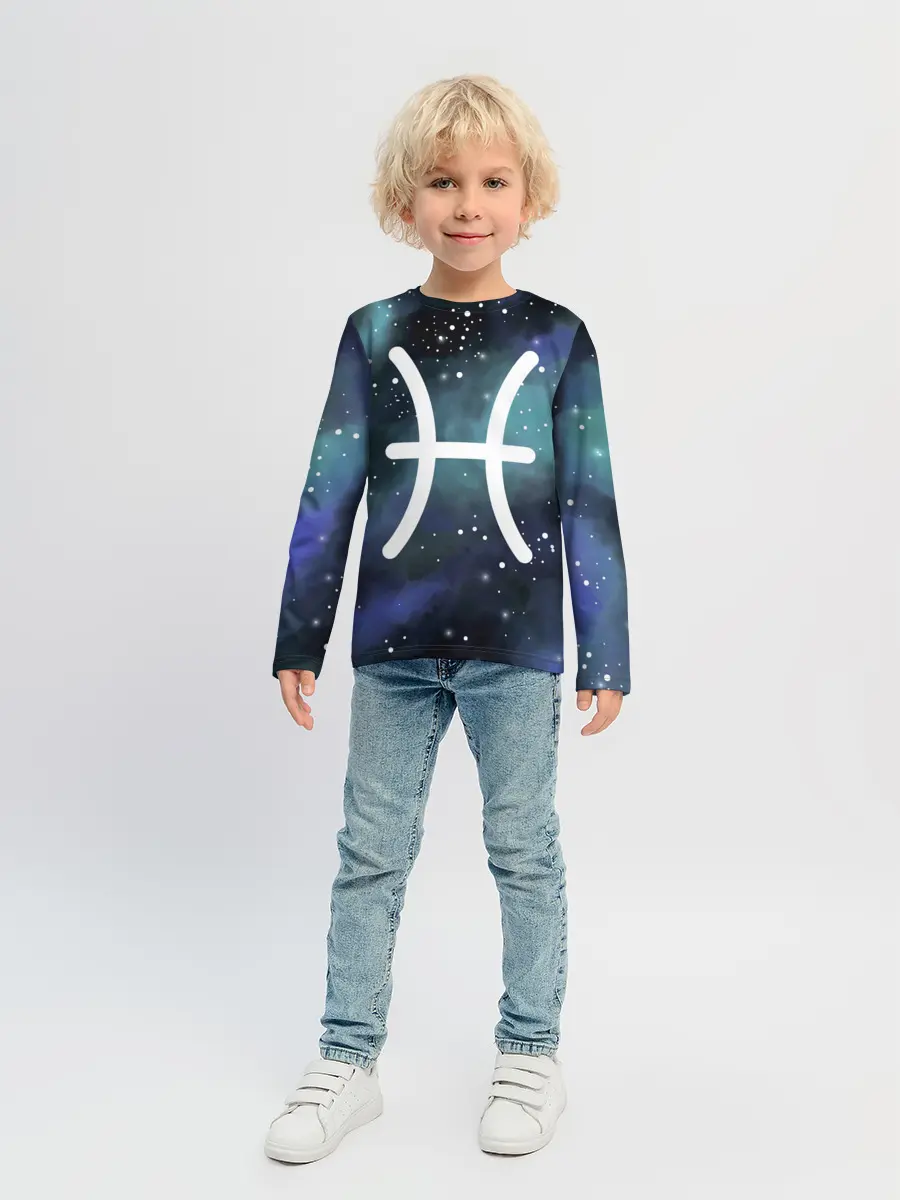 Детский лонгслив / Рыбы / Pisces, Знак зодиака