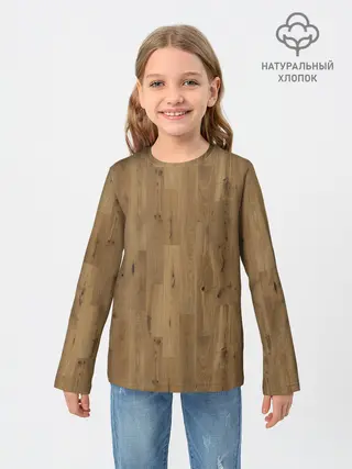 Детский лонгслив / Камуфляж линолеум