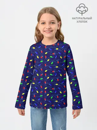 Детский лонгслив / Разноцветные Лампочки