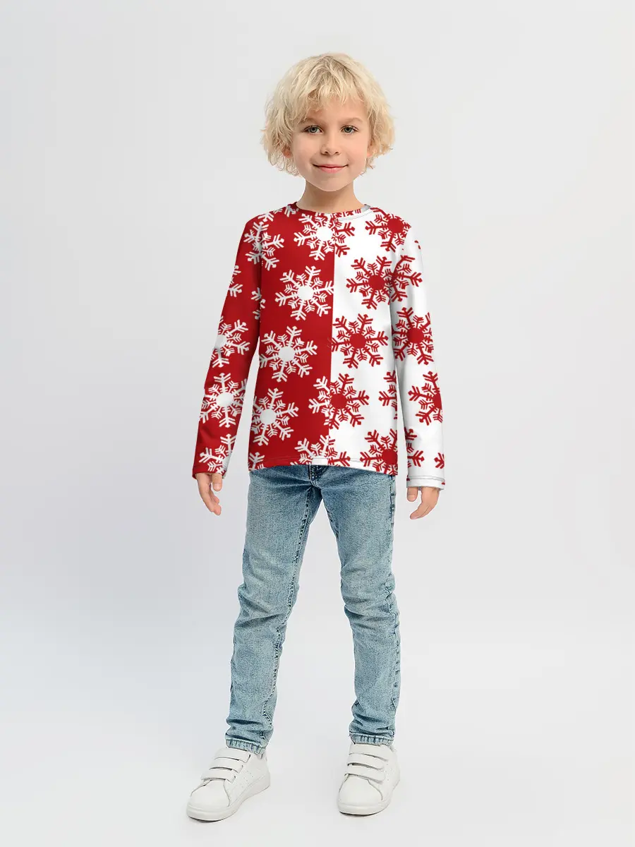 Детский лонгслив / Новогодние Снежинки 2022