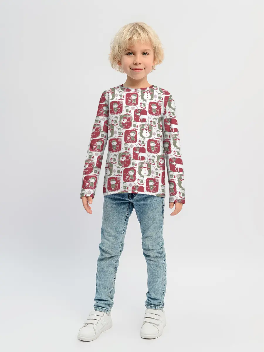 Детский лонгслив / Санта везёт подарки
