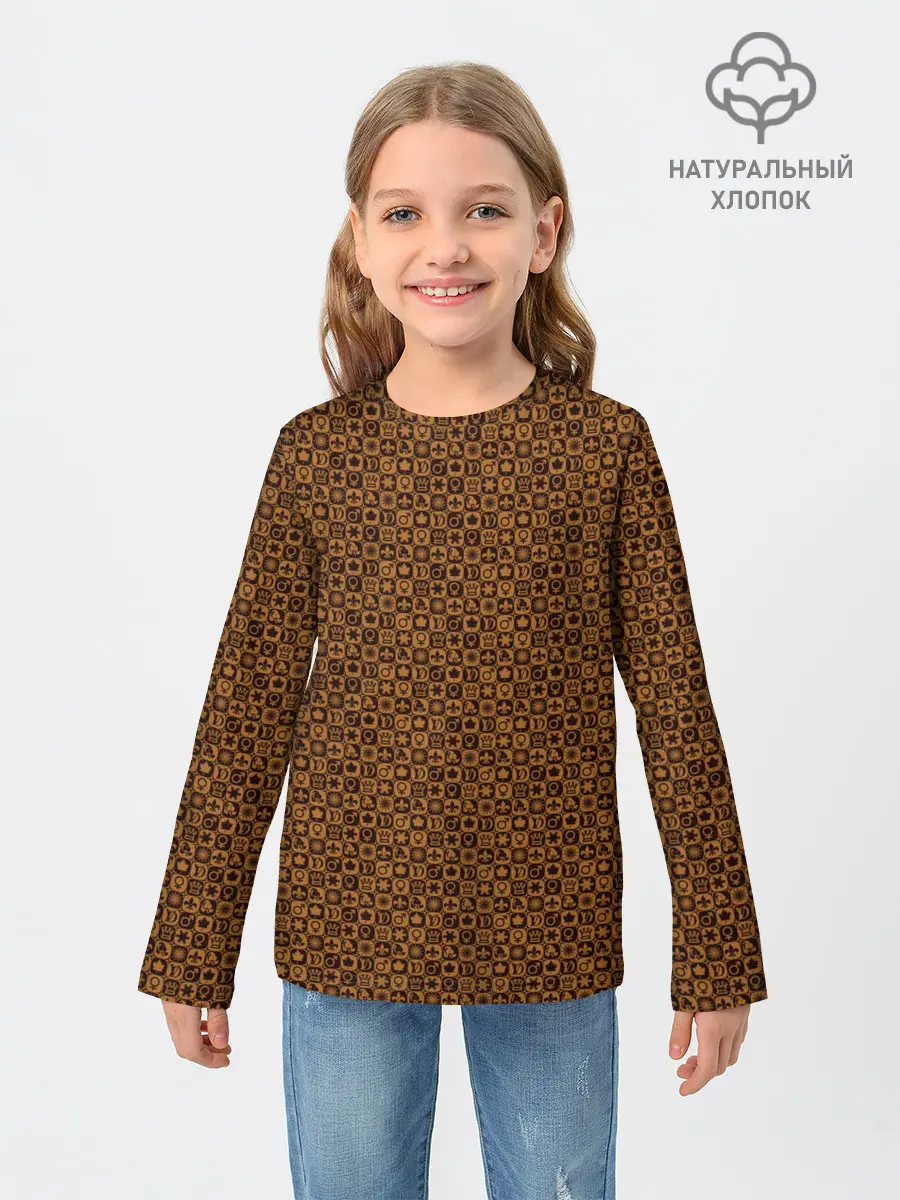 Детский лонгслив / Brown & Gold